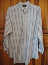 Men's Polo Ralph Lauren Blue  Yellow Large 16 1/2-33 Striped Long Sleeve Shirt