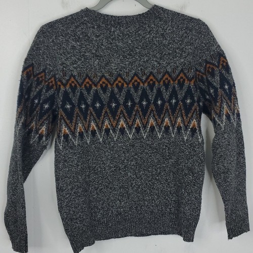 Old Navy Fair Isle Sweater Youth Boys M Charcoal Printed Winter Dressy Pictures - Picture 6 of 10
