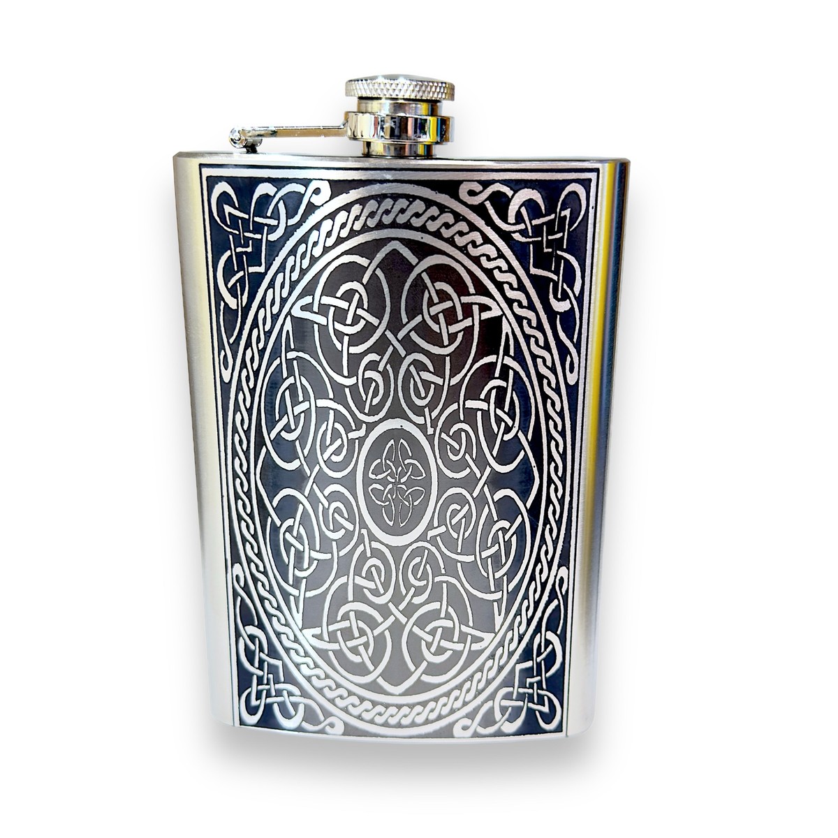 8oz Celtic Design Stainless Steel Flask 8oz Celtic Design Stainless Steel Flask
