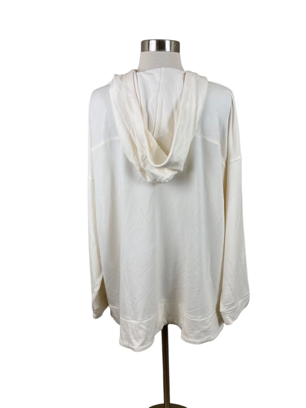 OFF WHITE Felpa con cappuccio J. Jill Fit 2X maglia morbida avorio accogliente