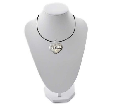 Be Mine Love Heart FT142 1.6x1.2cm English Pewter On 18'' Black Cord Necklace
