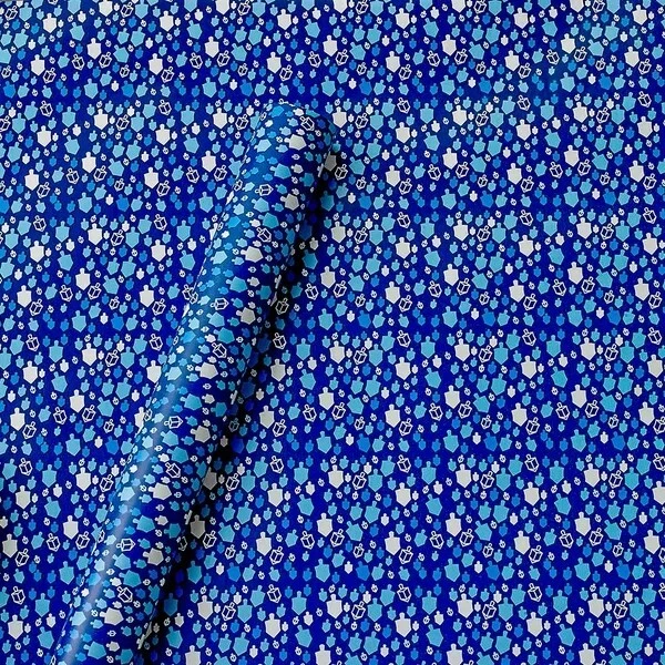 Chanukah Gift Wrap- Sing Roll - 30 sq ft. (2.5ft. x 12ft) each roll- NEW SEALED - Image 2 of 4