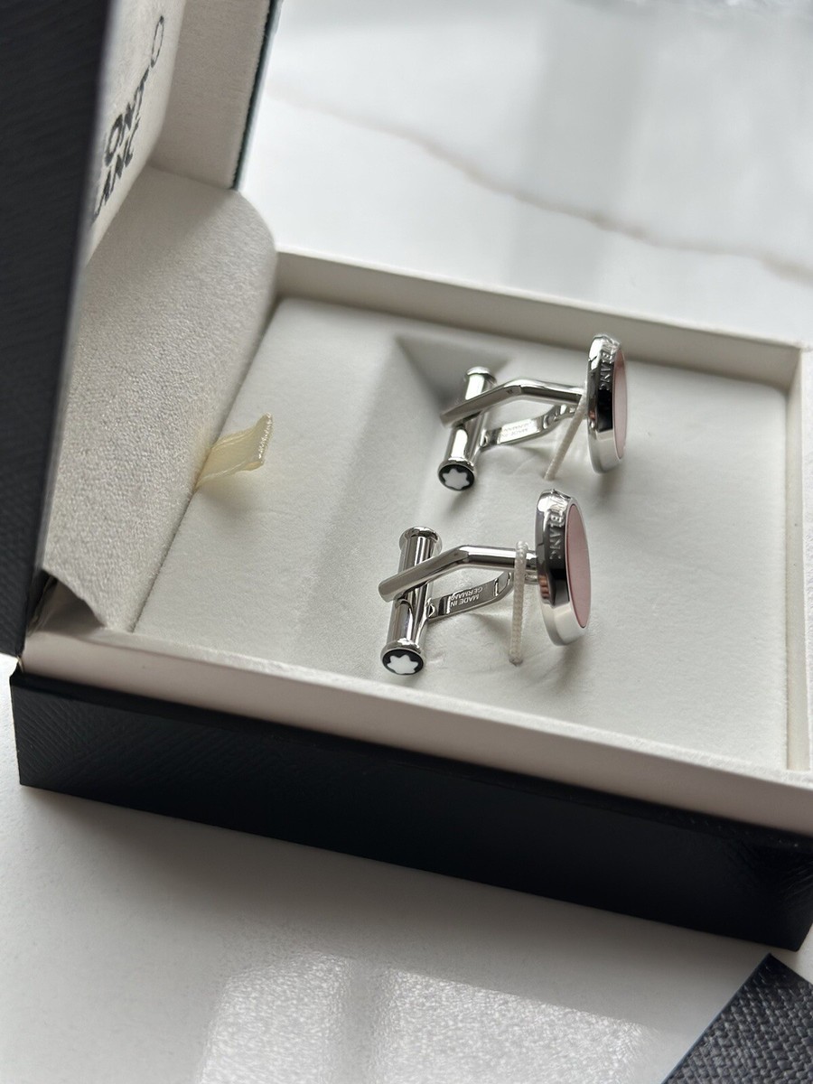 Montblanc Cufflinks Red Round Silver | eBay