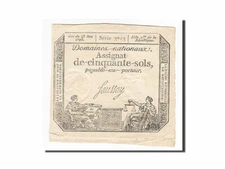 [#163526] Banknote, France, 50 Sols, 1793, Saussay, 1793-05-23, UNC(60-62), KM:A