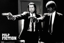 Pulp Fiction - Movie Poster (Vincent & Jules - B&W - Guns) (Size: 36" X 24")