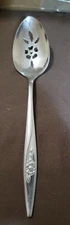 Oneidacraft Deluxe Stainless LASTING ROSE Slotted Serving & BABY Spoon SEE PICS
