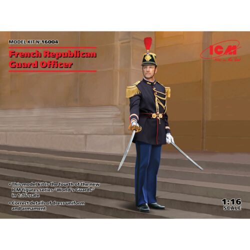 French republican guard officer ICM 16004 Plastic model kit figures Scale 1:16 - Picture 10 of 10