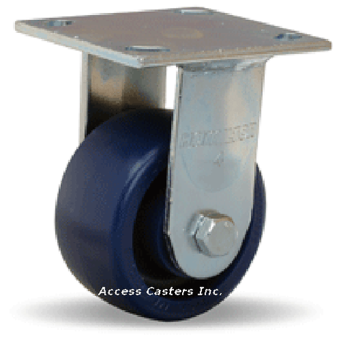 R-524-UYB 4" x 2" Hamilton Medium Duty Rigid Plate Caster, Elastomer Wheel - Picture 1 of 2