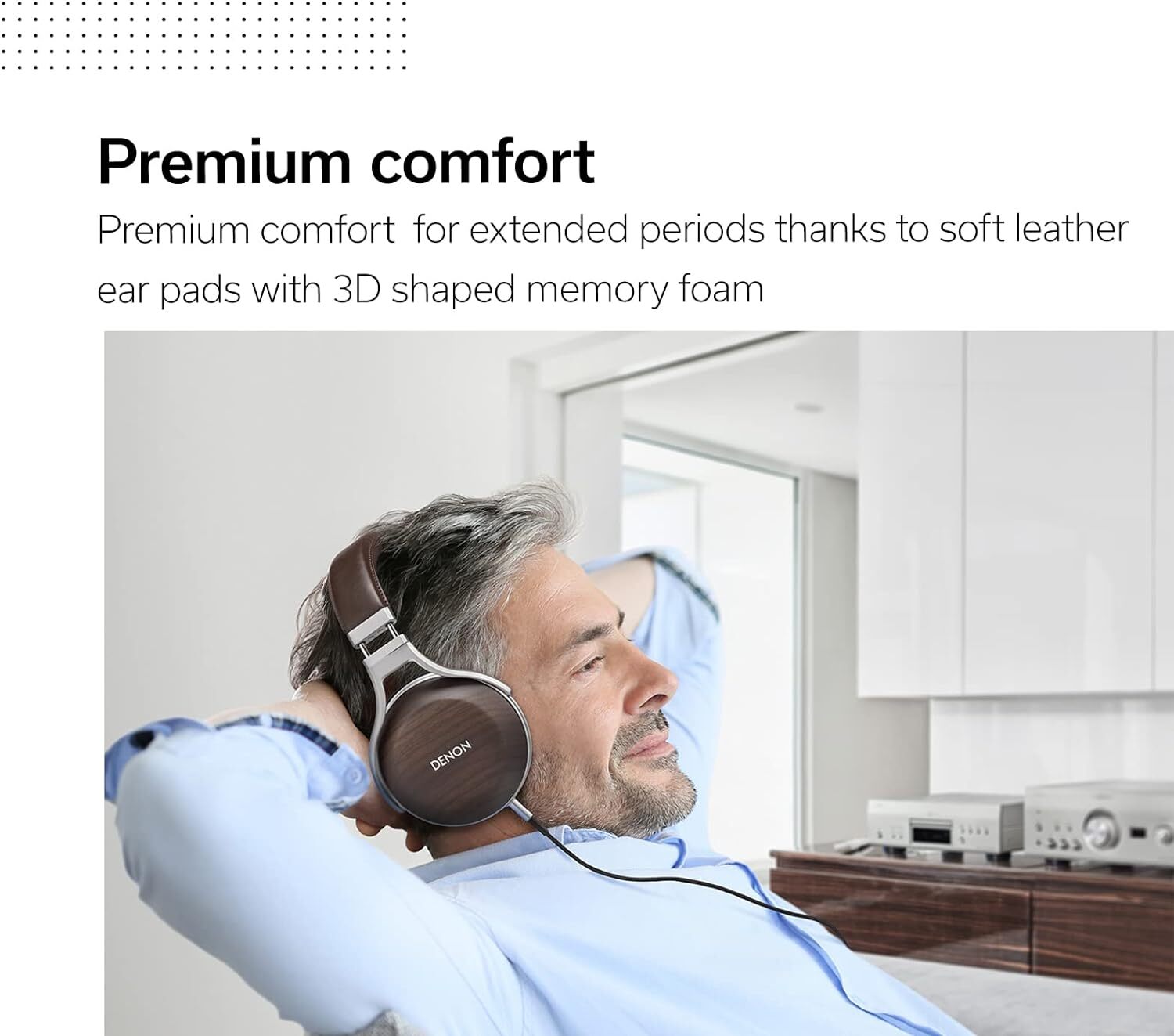 Thumbnail - Denon Ah-d5200 Premium Over Ear Headphones With Zebra Wood Earcups,