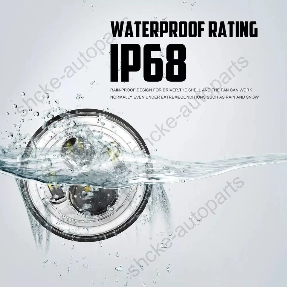 7 inch LED Headlight DRL With Housing Bucket For Harley Honda Yamaha Motorcycle - Image 3 of 4