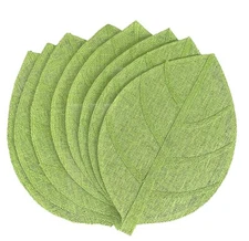 Placemats Table mats Spring Green Leaf Shape Paper Set of Six 6 Lot Coasters