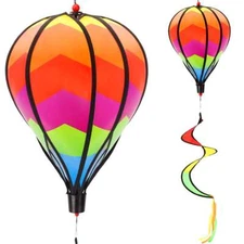 Rainbow Windsock Hot Air Balloon Wind Spinner Garden Outdoor Tent Festival Decor
