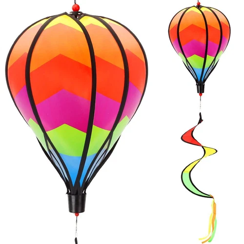 Rainbow Windsock Hot Air Balloon Wind Spinner Garden Outdoor Tent Festival Decor