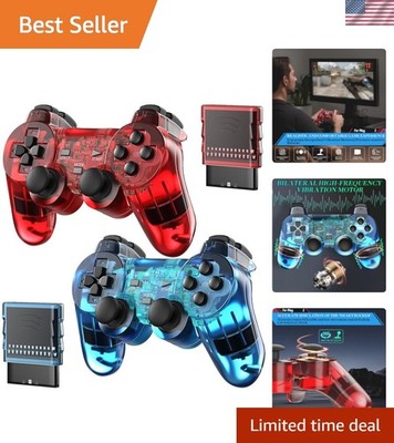 Wireless Controller Compatible with PS-2 Console, Remote Gamepad for Play 2 C...