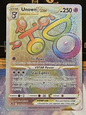 Pokémon TCG Unown VSTAR Silver Tempest Secret Rainbow Rare Card 199/195 NM