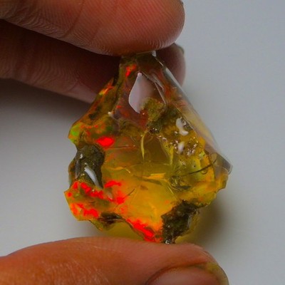 Ethiopian Oil Opal Specimen  37.75  cts Natural Rough Gemstone - Fire Opal Roug