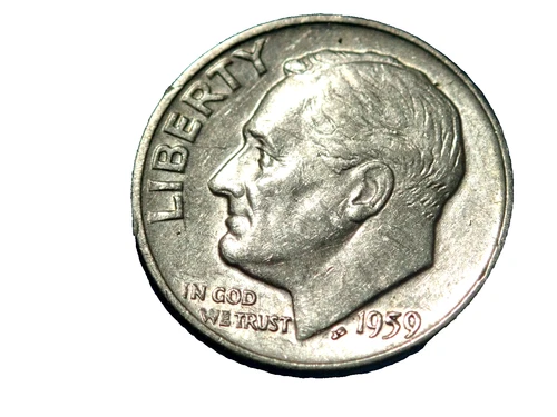 SILVER ROOSEVELT DIME: 1959-D IN EXTREMELY FINE TO ABOUT UNCIRCULATED CONDITION!