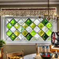 Window Privacy Film 39.3×17.7 Inchs Stained Glass Window Film Home Decoration...