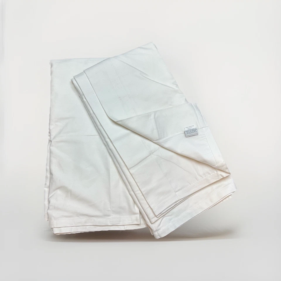 Ralph Lauren 100% Brushed Cotton Black Out Curtains 2 Panels - White - 108" X 50 - Image 3 of 4