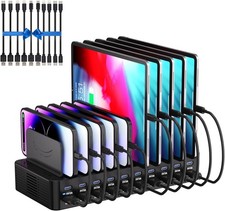 270W USB Charging Station for Multiple Devices, 20-Port Fast Multi USB Charger