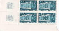🦬Timbre France N°1599 en Bloc de 4 - Luxe ** - Europa - 1969🦬