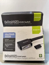 IOGEAR 2 Port USB KVM Switch Control Two Computers Monitor Keyboard Mouse GCS22U
