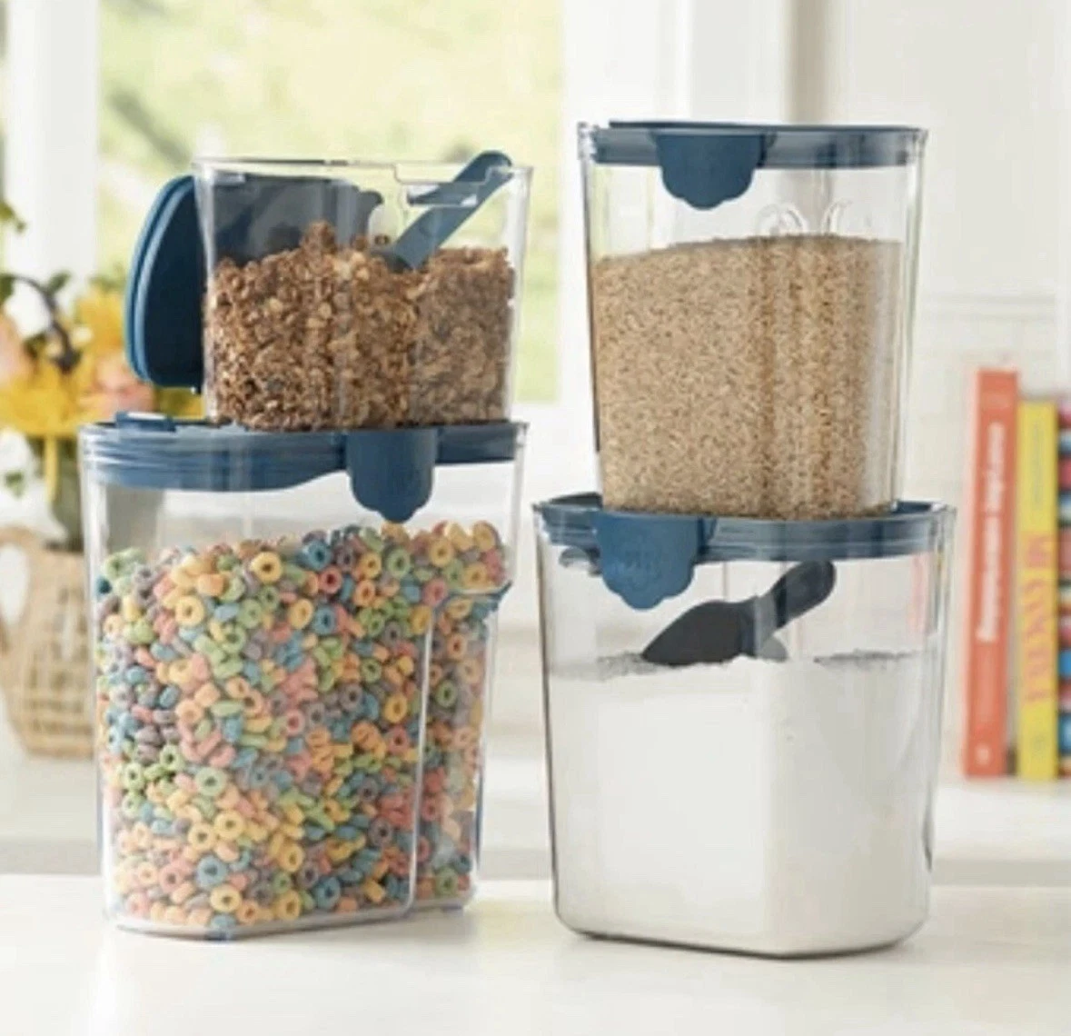 Pantry Storage Container Set of 4 in the color Blue.