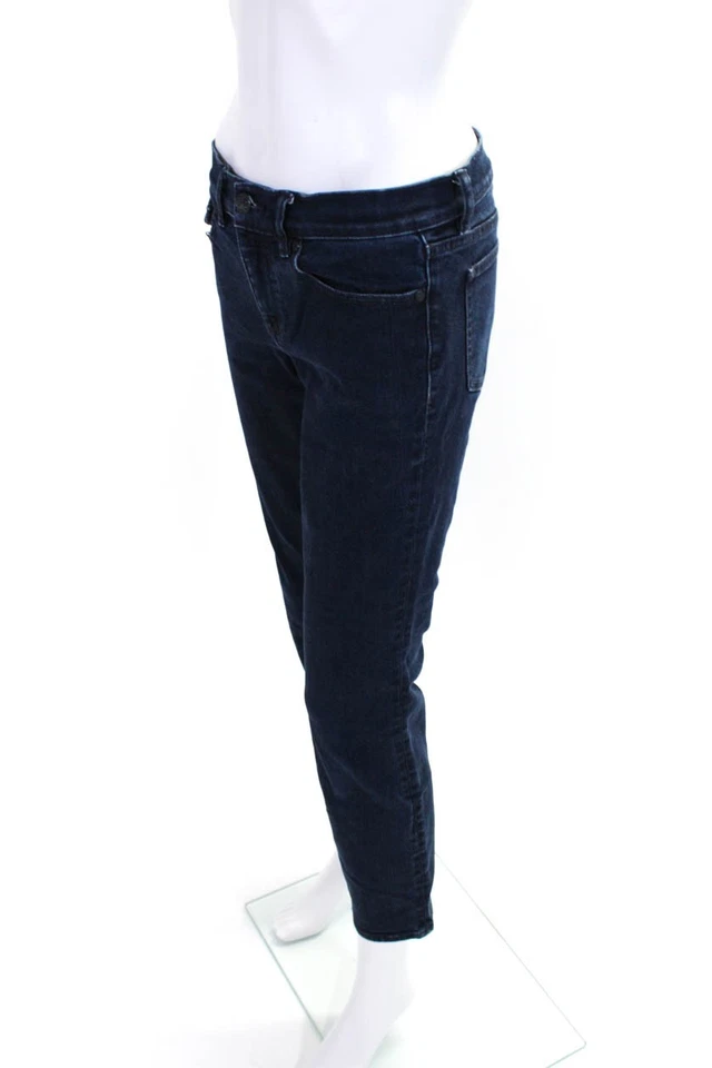 Pantalones de mezclilla recortados de tiro bajo azul oscuro talla 28 Tory Burch para mujer Foto 2 de 4