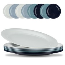 10.2 Inch Plastic Dinner Plates Set 8 Pack Unbreakable Plate Light Weight