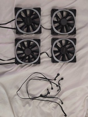 NZXT AER RGB 2 120mm RGB Fluid Dynamic Bearing PWM Fan Black x4 Lot