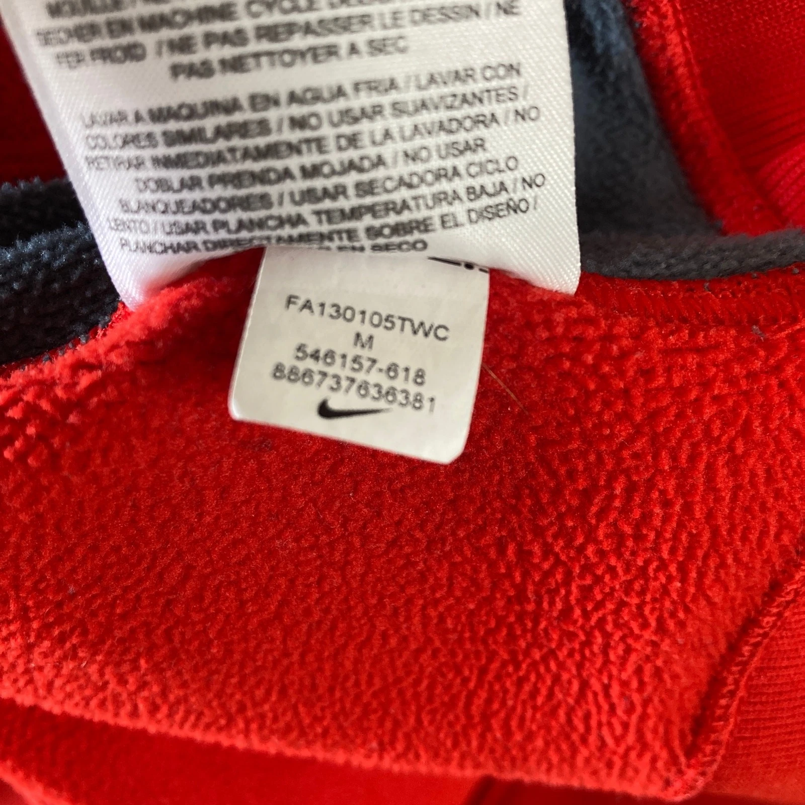 VETEMENTS nike center swoosh felpa con cappuccio ragazzo taglia media rosso grigio unisex