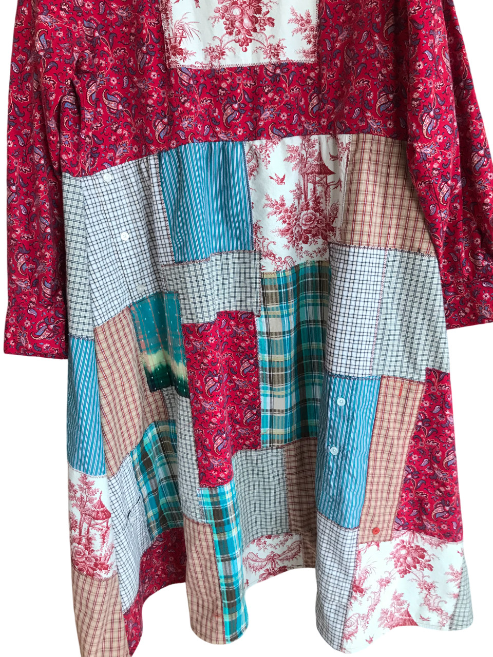 Handmade Boho Patchwork Duster: Heavyweight Hippi… - image 8