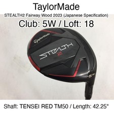 TaylorMade STEALTH2 Fairway Wood 2023 (JDM) 5W Fairway Wood 18 42.25" TENSEI RED