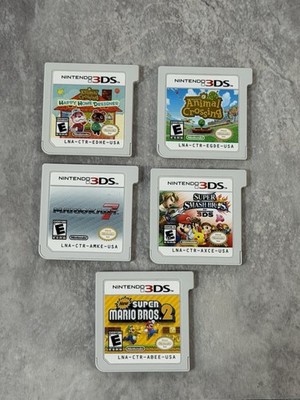 Lot Of 5 Nintendo 3DS Super Mario Kart 7 Bros 2 Super Smash Animal Crossing