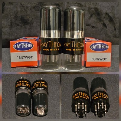 KEN-RAD RAYTHEON 6SN7 GT VT-231 1940s LEGENDARY BLACK BEAUTY MATCHED SET