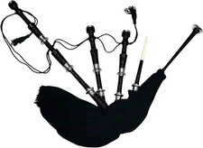 Traditional Scottish Bagpipe in Black Watch Tartan Ideal for Beginners