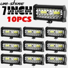 10X 7'' 800W LED Work Light Bar Flood Spot Combo Fog Lamp Offroad Driving Truck