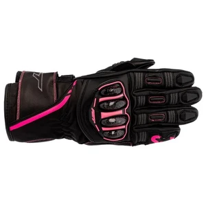 RST S1 Ladies Ce Motorcycle Leather Gloves Womens Black Flo Pink