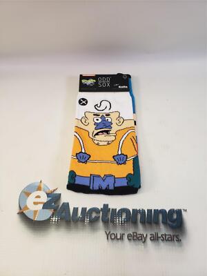 1 Pair Odd Sox Sponge Bob Square Pants Merman & Barnacle Boy Crew Socks 8-12
