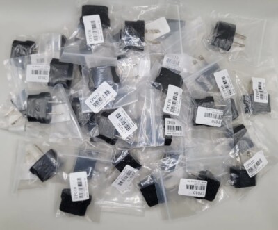 LOT OF 38 EU-US Europe to USA Power Jack Wall Plug Travel Adapter 2 Prong AC