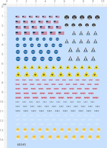 Decals NASA for model kits 68345 US Flags Insignias Markings Water Slide Decal