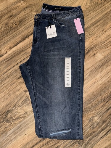 Nanette Lepore Women Plus Size 18W Caitlyn Ripped Cropped Jeans Tyler Washed $89 - Picture 5 of 5