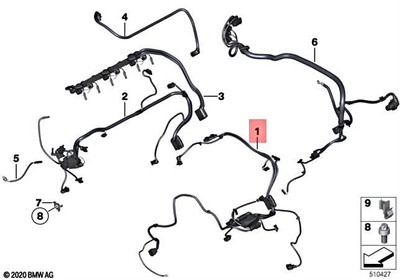 Genuine BMW F20 F21 F22 Wiring Harness Motor Sensorsystem Module 