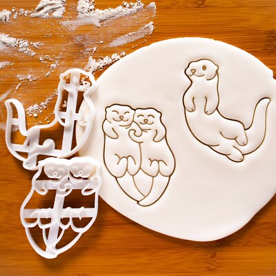 Set of 2 Sea Otter Cookie Cutters - otterly cute wildlife animal nature Kawauso