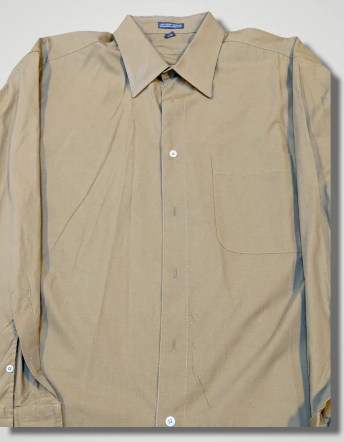 Camisa de vestir de diseñador Italia MONDO DI MARCO para hombre 16 32/33 TAN algodón extra fino Foto 4 de 4