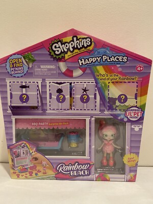 SHOPKINS Happy Places Rainbow Beach BBQ PARTY Surprise Pack Playset-Fleur Mingo