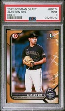 2022 Bowman Draft #BD174 Jackson Cox Gold #/50 PSA 9 Colorado Rockies 1st