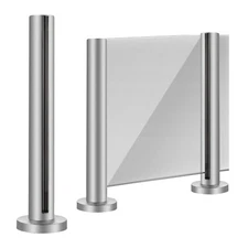 304 SS Nature Ground Glass Railing End Post for Balcony, Stairway 23.6"