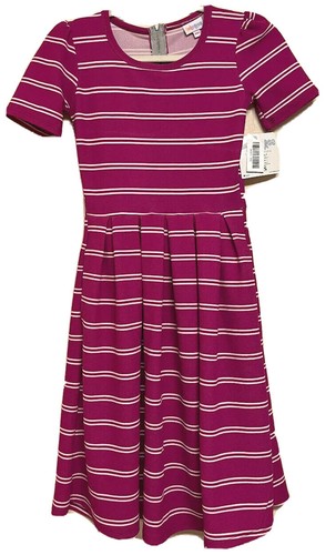 NEW size XXS LuLaRoe Amelia dress striped violet white
