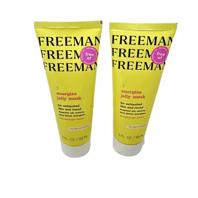 Freeman Energize Jelly Facial Mask 3 fl oz Cleanser Yuzu Lemon Lot Of 2